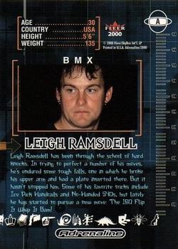 2000 Fleer Adrenaline - Autographs #A Leigh Ramsdell Back